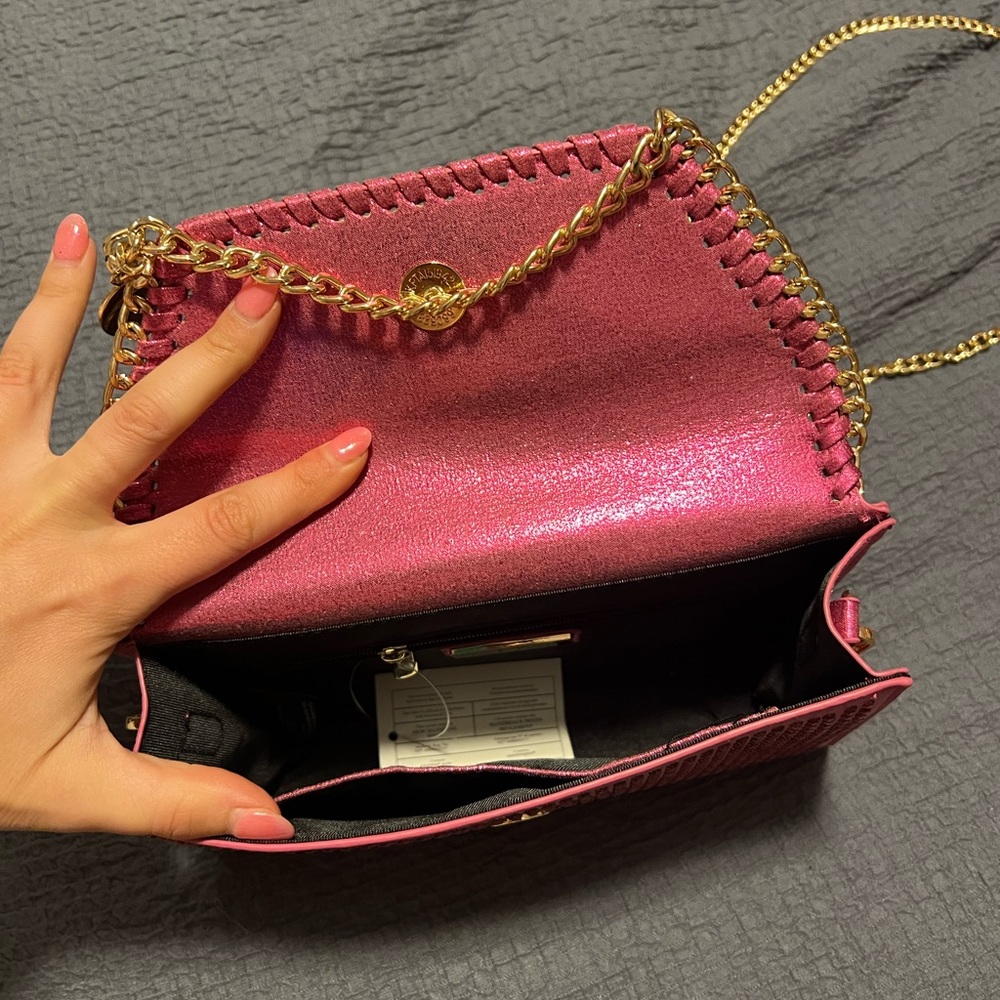 Pink Studded Chain Crossbody Bag - Picture 3 of 3